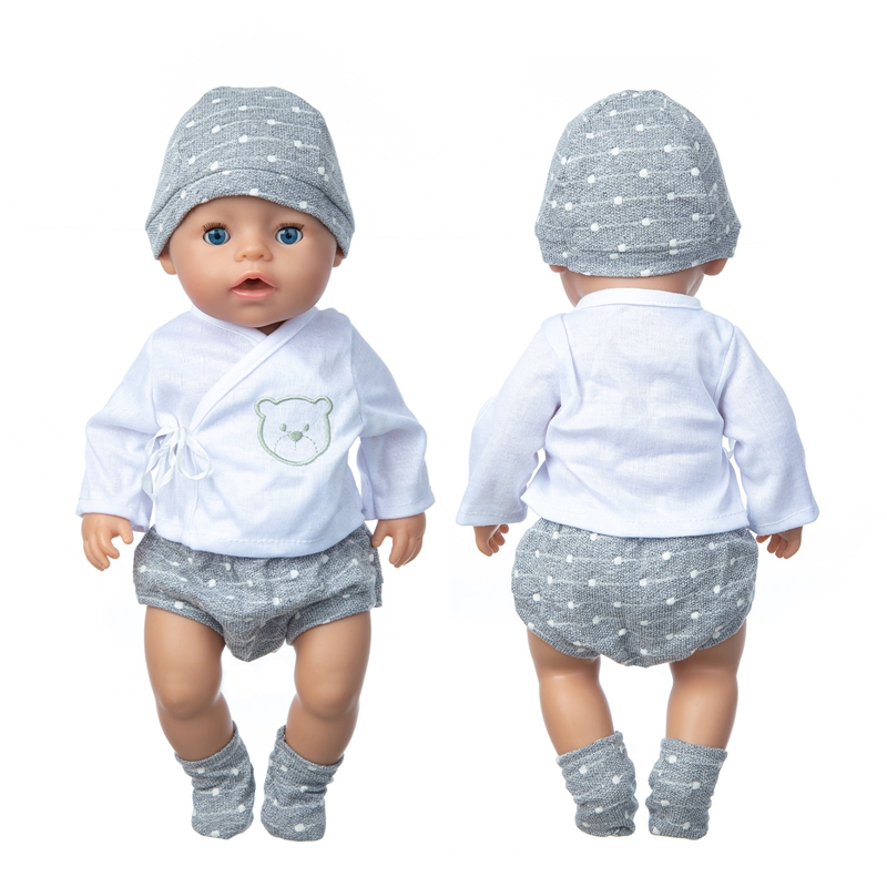 2023 冬の新しいトップスーツ 17 インチベビーリボーンドール 43 センチメートルベビードール服、人形アクセサリー用。