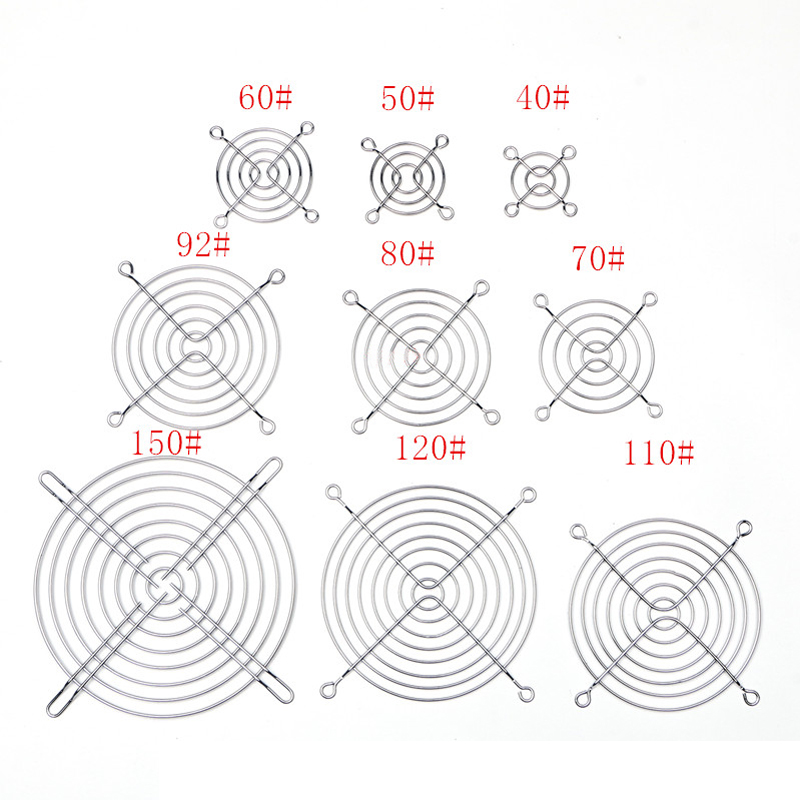 1PC Silberner Metalldraht Fingerschutz für CPU-Lüfter DC-Lüftergrill Schutzfolie vernickelt 40/60/80/90/120mm