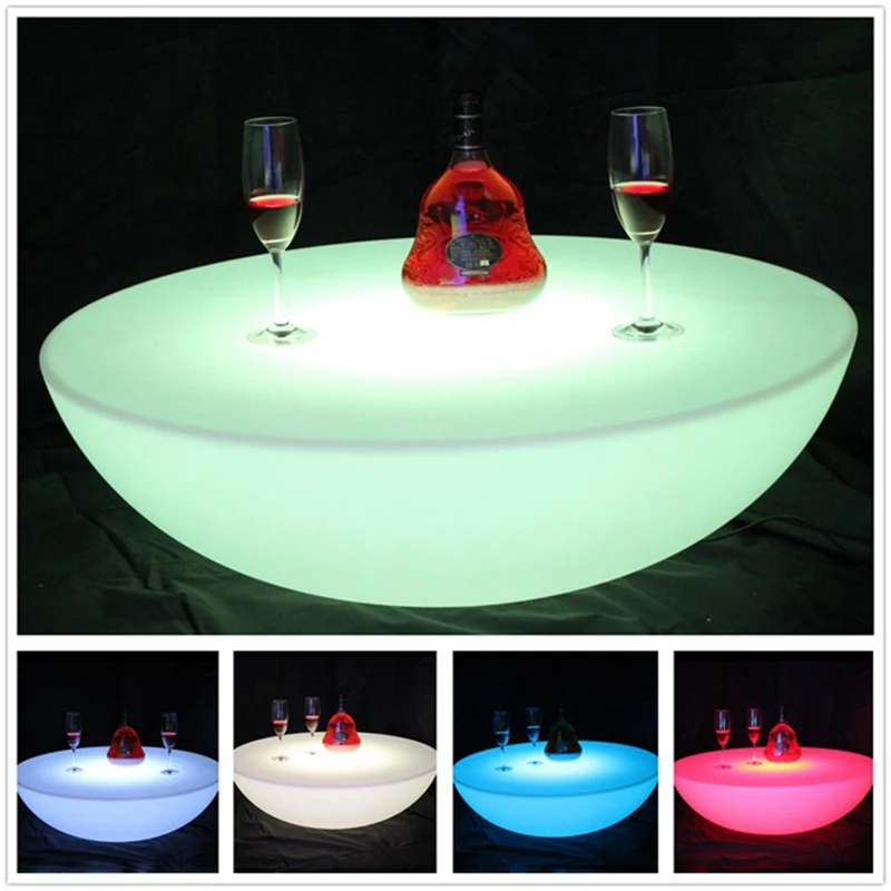 LED Illuminated Furniture, LED Bar Table, D66*H22cm, Coffee Table, Li Battery Rechargeable, Waterproof IP65, Party Event,1PC