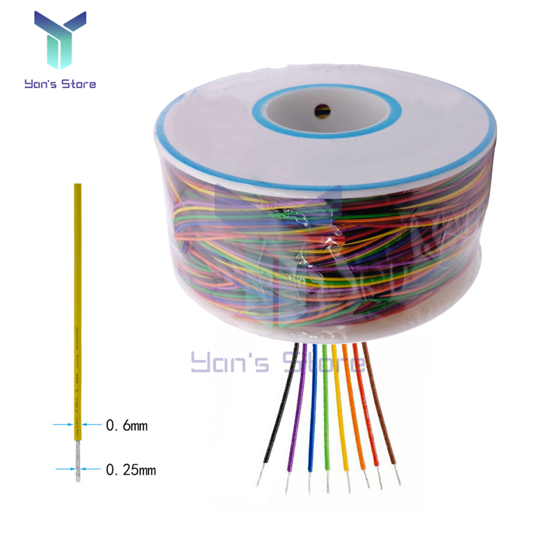 250M 30AWG Dây Cáp 8 Màu PCB Hàn Bay Iine 0.55Mm Bo Mạch Dây Nhảy Màu Cách Nhiệt Bọc Cáp Mạ Thiếc đồng Nguyên Chất