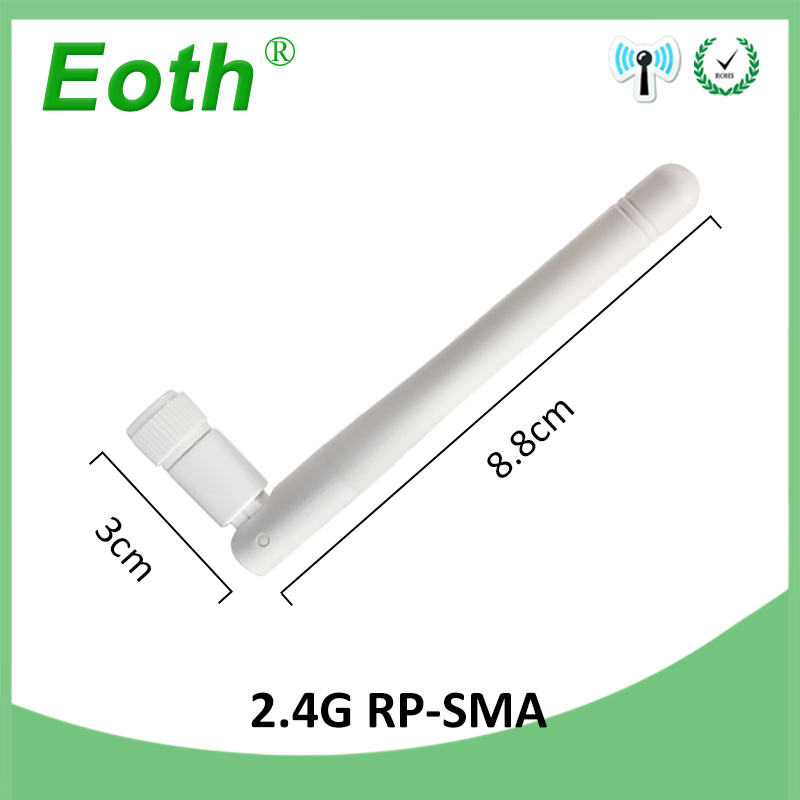 EOTH 2,4 GHz Antenne WLAN 3dbi RP-SMA Stecker WLAN-Antenne 2,4 G Antenne IOT weiß WLAN-Antenne wasserdichte WLAN-Antennen