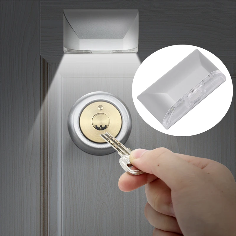 Luz infrarroja PIR para cerradura, Detector de encendido/apagado automático, luz de cerradura de puerta, lámpara nocturna inalámbrica para escaleras, almacén, armario