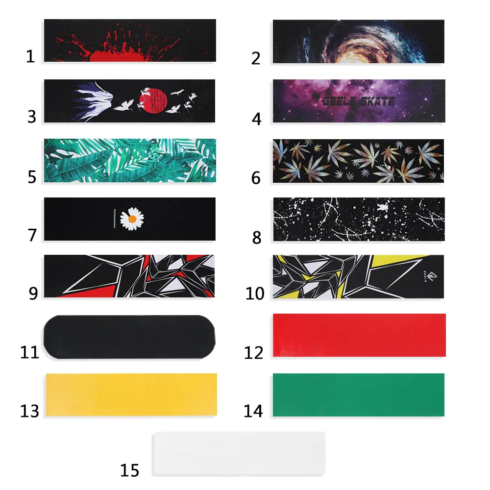 Multistyles ลื่นสําหรับสเก็ตบอร์ดสติกเกอร์ Longboarding Griptape อุปกรณ์เสริม Grip เทปสเก็ตบอร์ดดาดฟ้ากระดาษทราย