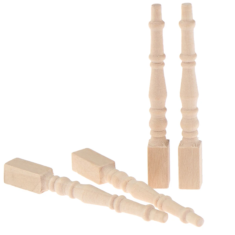 4 Trò Chơi Trí Não Trẻ Em Đồ Chơi Nhà Búp Bê Mini Gỗ DIY 1:12 Đồ Nội Thất Ghế Chân Bàn