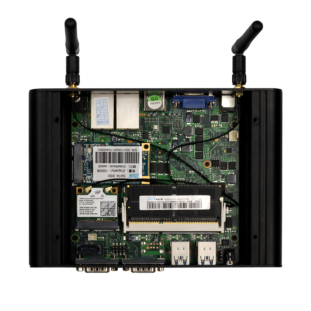 Mini PC Intel Core i3 5005U i5 5200U i7 5500U 2 * RS232 Dual Gigabit Ethernet 300M Wi-Fi 4 * USB3.0 HDMI VGA Suporte Windows Linux