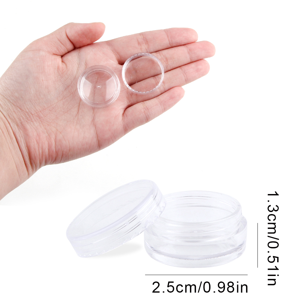 10/20/30/50 Con Trống Rỗng Nhựa Trang Sức Đính Hạt Lọ Chiết Tròn Nhỏ Hộp Đựng Mỹ Phẩm Lưu Trữ bình Di Động Hộp