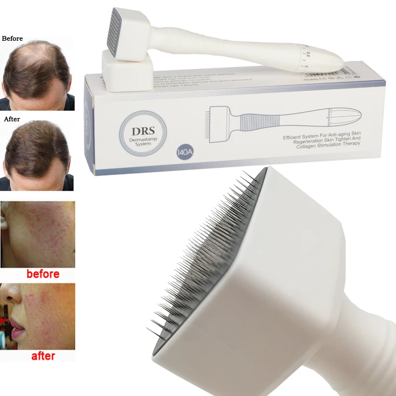DRS 140เข็มปรับความยาวของเข็ม Derma แสตมป์เข็มจริง Microneedle สำหรับยากำจัดสิวเครื่องหมายขนหนวด regrowth microneedling