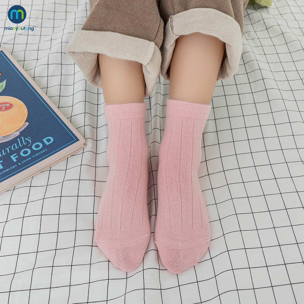 Miaoyoutong-Calcetines de algodón a rayas para bebé, medias cálidas para niño y niña, ropa de otoño e invierno, lote de 5 pares