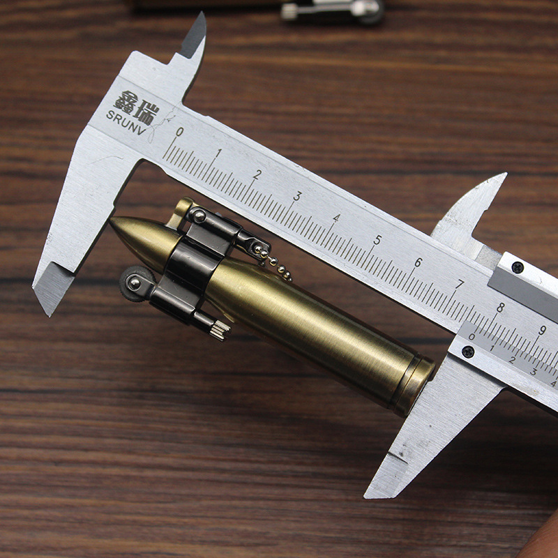 Retro Viên Đạn Đá Mài Dầu Hỏa Bật Lửa Kim Loại Móc Khóa Bật Lửa Cigar Hút Thuốc Lá Phụ Kiện Tiện Ích Dành Cho Người Đàn Ông Tặng