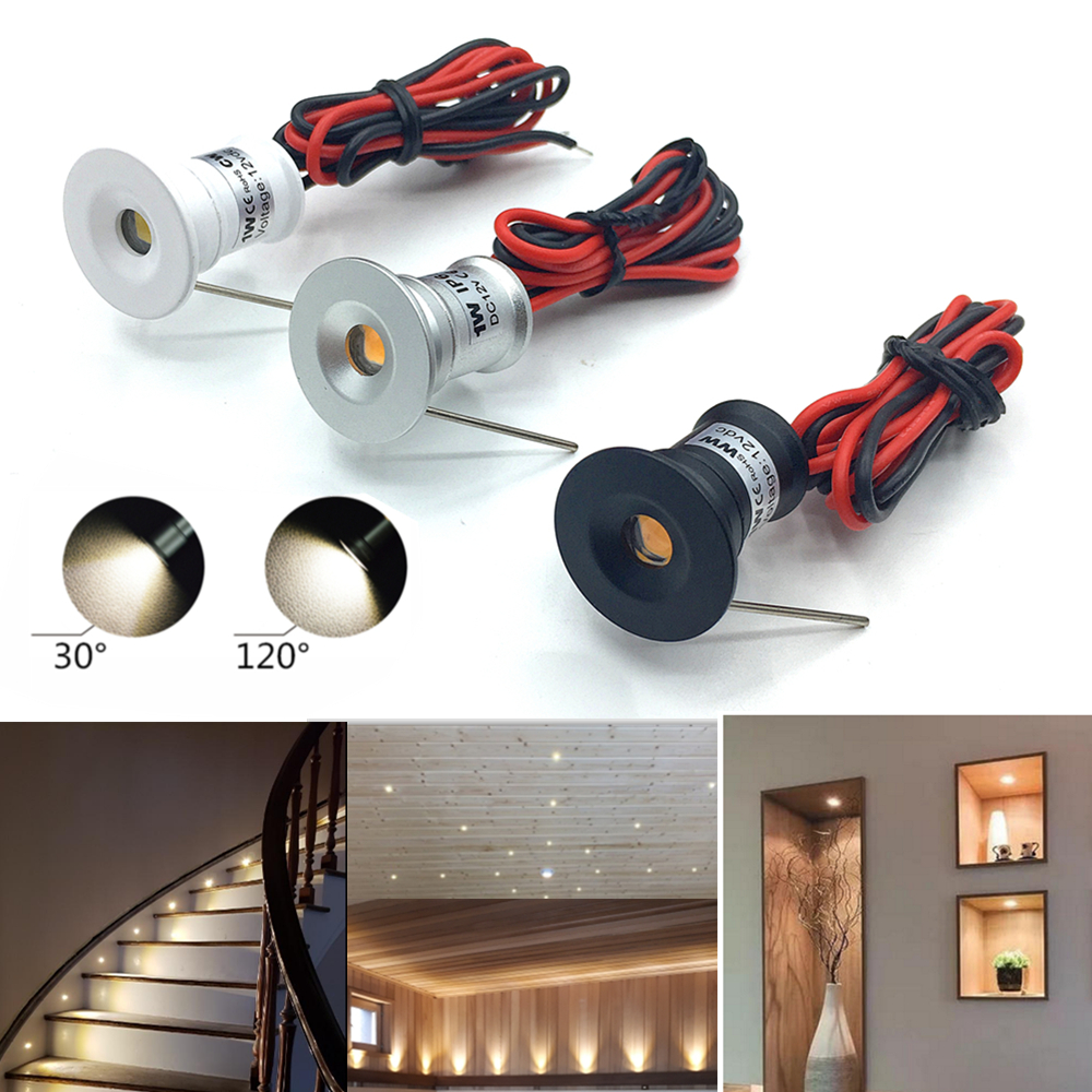 Mini-LED-Strahler, 1 W, IP65, Einbau-Downlight, für den Innenbereich, 12 V, dimmbares Spotlicht, Deckenleuchte, Vitrine, Treppenbeleuchtung