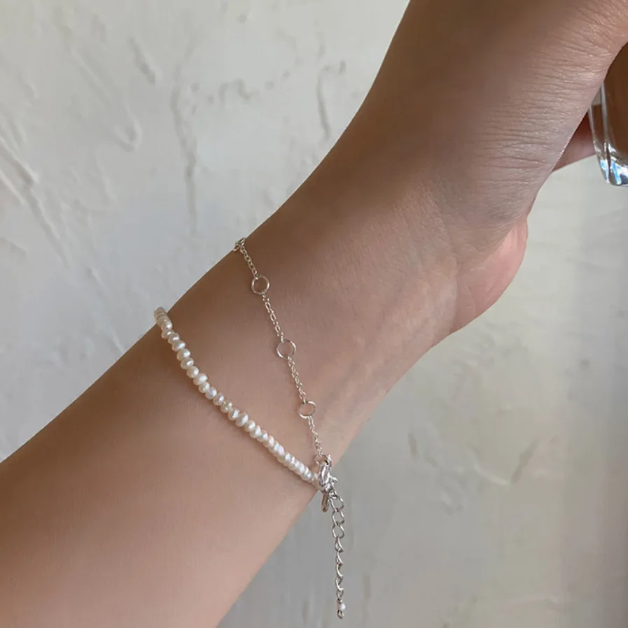 Gelang Rantai Lingkar Perak Murni 925 Asli Emas 18K C-A304