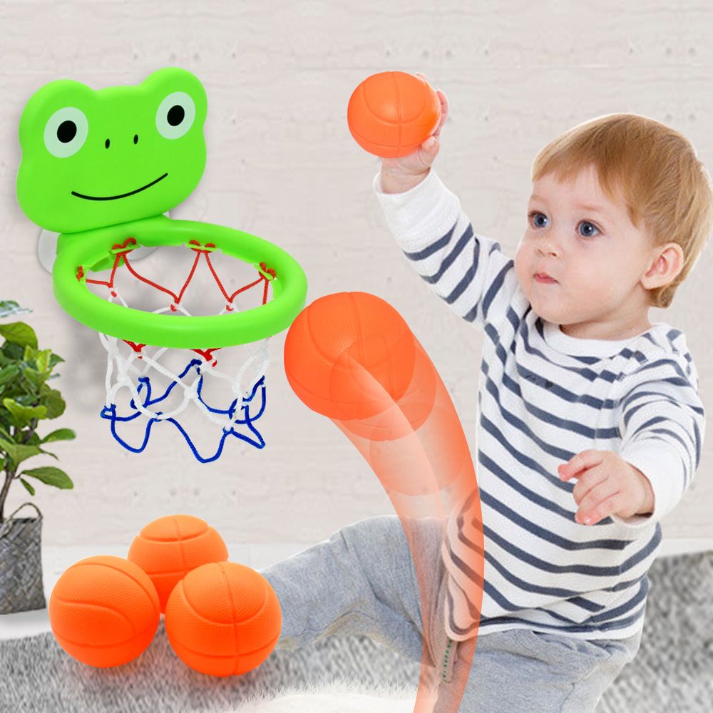 Mini cesta de tiro para bebés y niños, juego de agua para bañera, tablero de baloncesto con 3 bolas, divertido baño de ducha, juguetes divertidos para niños pequeños