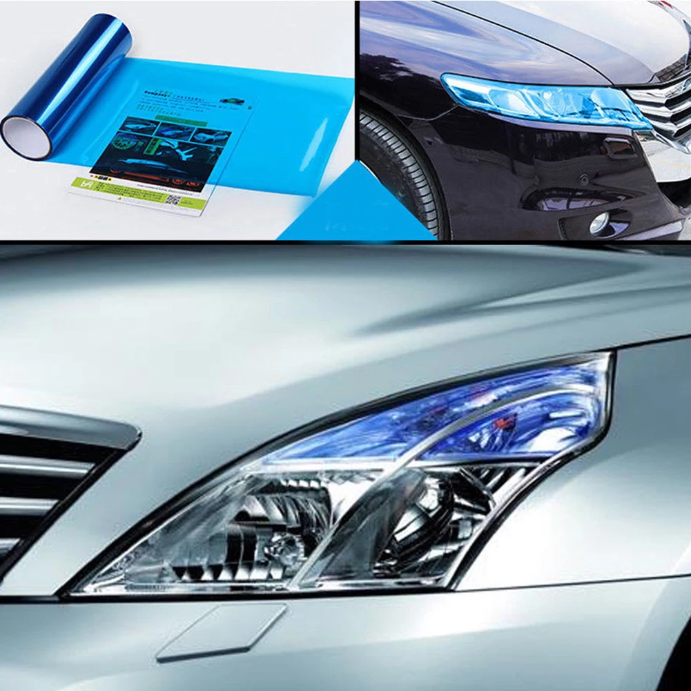 1 unidad de película adhesiva para luz de coche de 30x60 cm, lámpara antiniebla autoadhesiva, tono de luz trasera, película de Color de vinilo, 3 capas autoadhesivas
