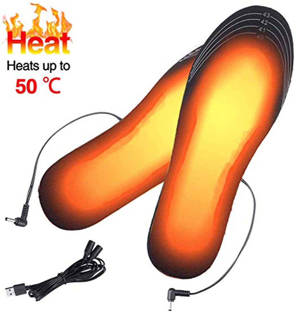 USB Nóng Lót Giày Ấm Chân Mút Lót Thảm Bằng Điện Làm Nóng Miếng Lót Có Thể Giặt Ấm Giữ Nhiệt Lót Đế Unisex WJ014 Miếng Lót