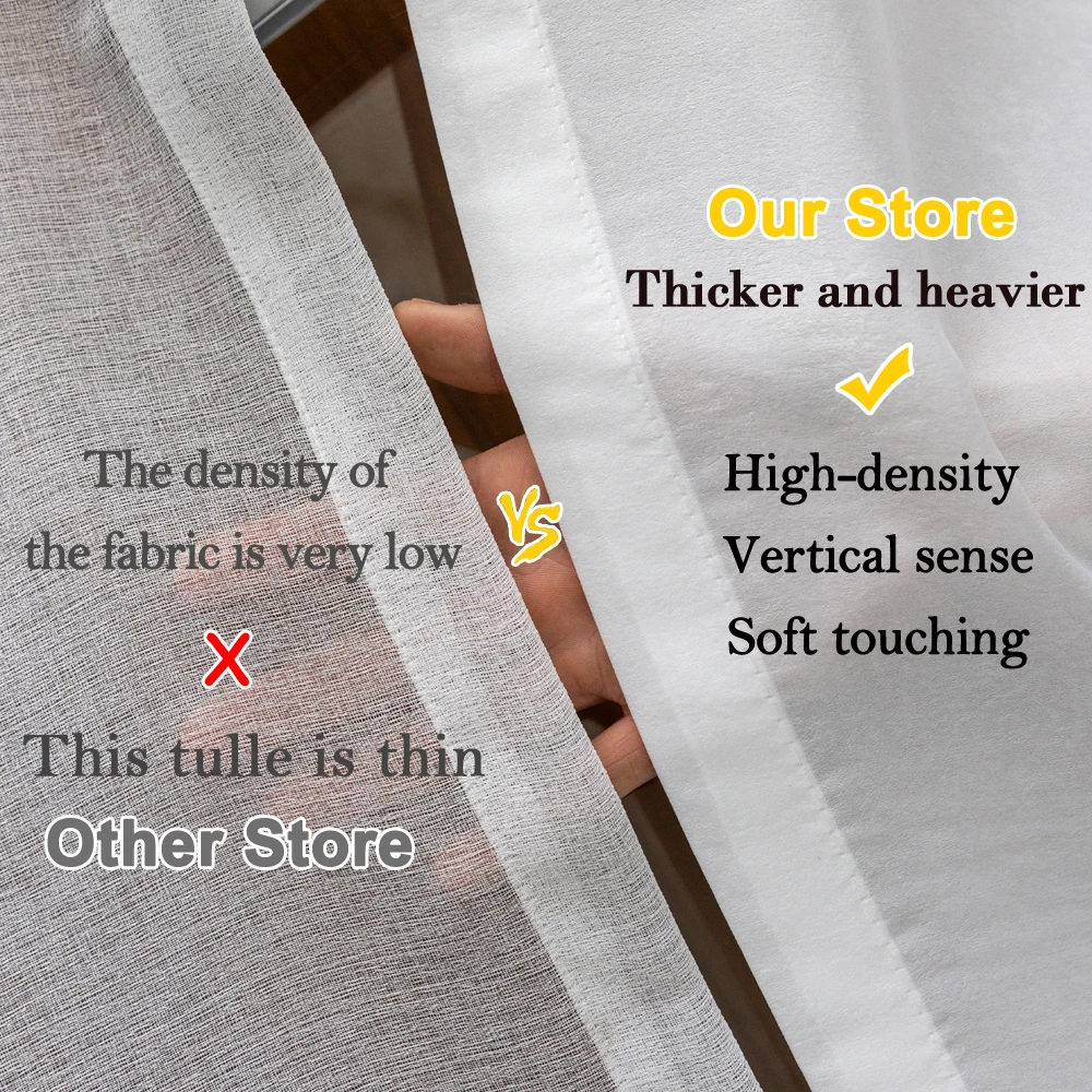 Chất Lượng Tốt Nhất Trắng Sang Trọng Sheer Màn Cho Phòng Ngủ Phòng Khách Trang Trí Cửa Sổ Voan Voan Màn Đồng Màu