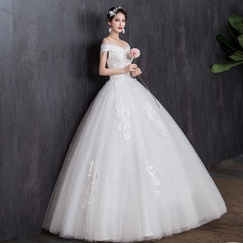 Fora do vestido de casamento com pérolas, apliques leves, vestido de noiva simples, renda, atacado, barato, moda, 2023