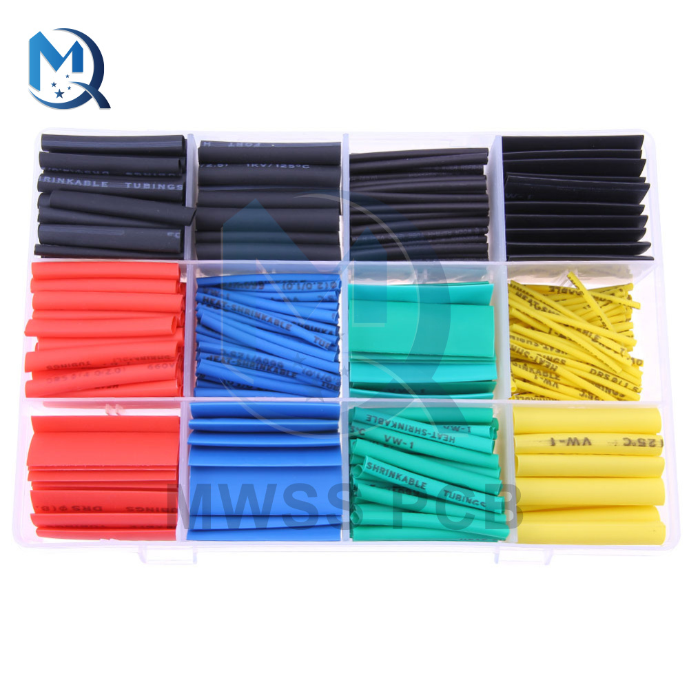 530Pcs Schrumpf Schlauch Kits Schrumpfen Assorted Polyolefin Isolierung Für Draht Sleeving Kabel 8 Größen Gemischt Farbe Auto Elektronische