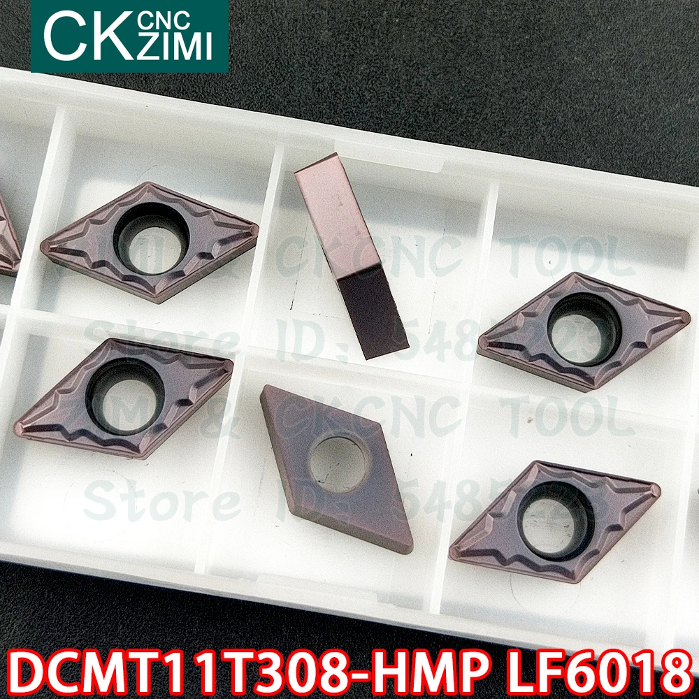DCMT11T308-HMP LF6018 DCMT 11T308 HMP Sisipan Karbida Alat Sisipan Balik Eksternal Alat Bubut Logam CNC untuk Baja Tahan Karat