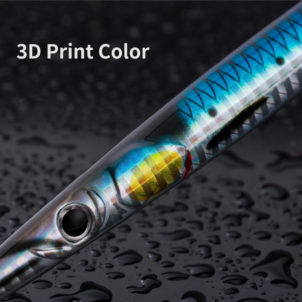 JIGGINGPRO 60G 80G 100G 3D In Kim Jig Tốc Độ Bộ Ghép Hình Nước Mặn Jigging Dụ