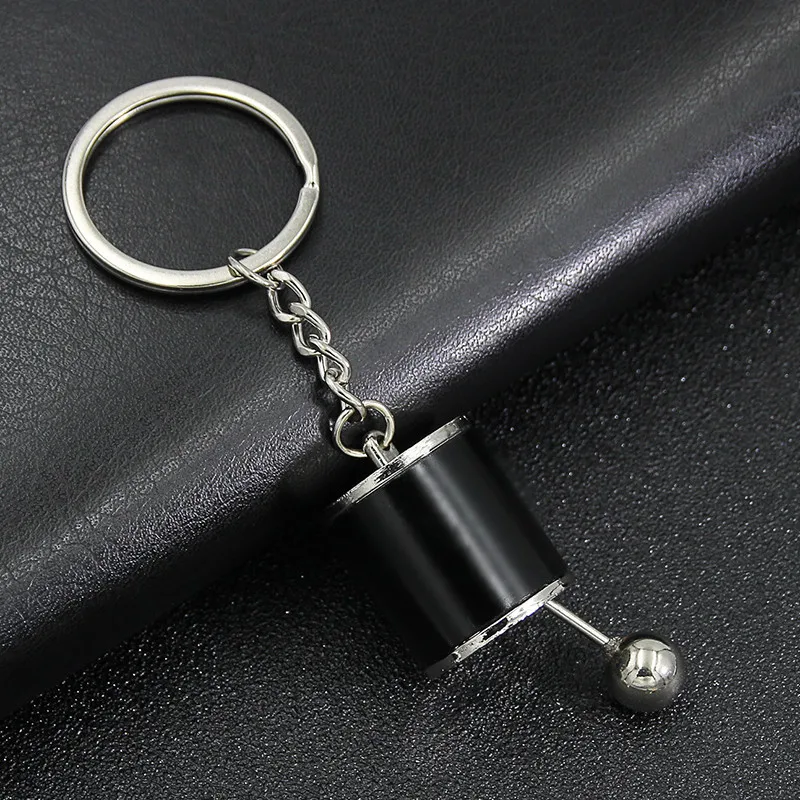 Carro criativo 6 velocidades caixa de engrenagem cabeça chaveiro alavanca transmissão manual metal chaveiro carro reequipamento metal pingente chaveiro