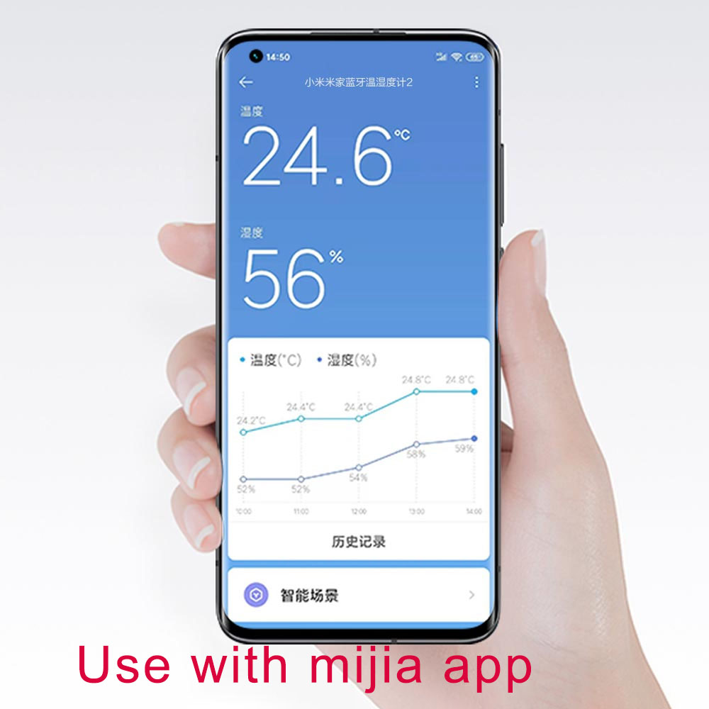 XIAOMI Mijia Bluetooth Termómetro 2 Inalámbrico Inteligente Eléctrico Digital Higrómetro Termómetro Funciona con Batería