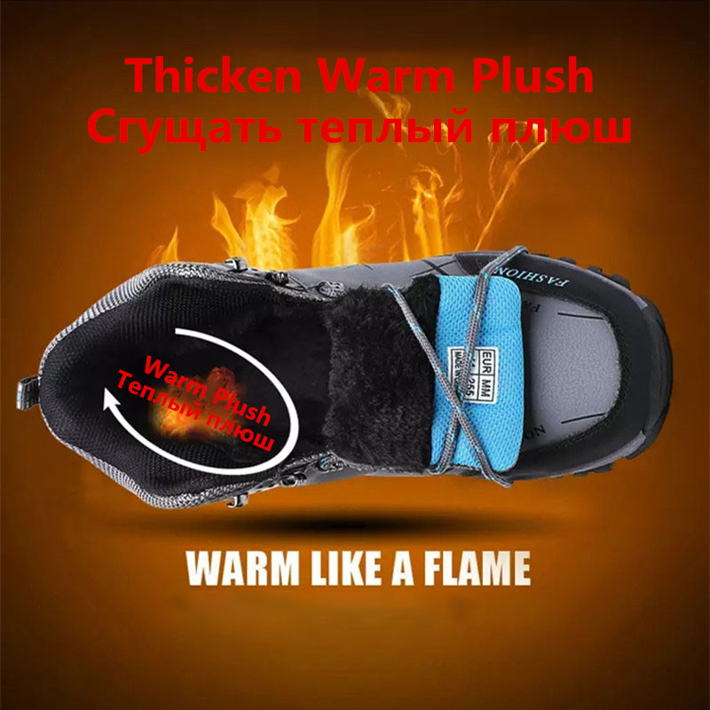 Marke Männer Winter Schnee Stiefel Wasserdichte Leder Turnschuhe Super Warm herren Stiefel Outdoor Männlichen Wanderschuhe Arbeit Schuhe Größe 39-47