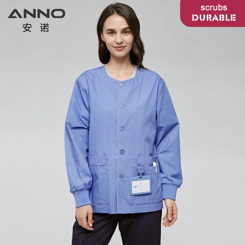Áo Dài Tay Tẩy Tế Bào Chết Toàn Áo Khoác Xinh Xắn Trang Phục Y Tá Ra Áo Bác Sĩ Áo Sơ Mi Bệnh Viện Điều Dưỡng Nhân Viên Đồng Phục Thu Đông Mặc Công Sở