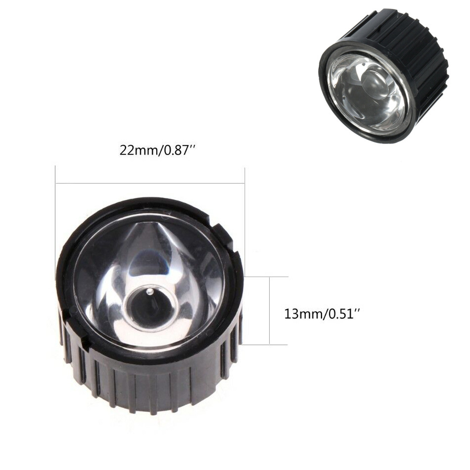10pcs 5/8/15/25/30/45/60/90/120 grad LED Objektiv Mit Schwarz Halter Für 1W 3W 5W High Power LED Lampe licht