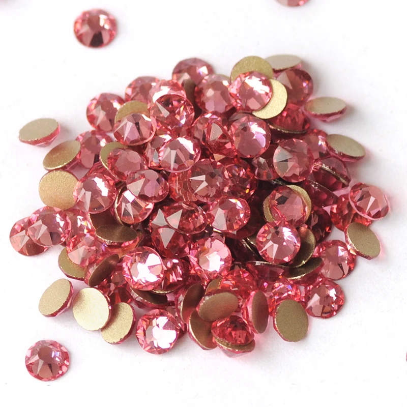 YANRUO 2088 No Hotfix 8 Big 8 Small DIY Strass Crystal Stick On Nails parte posterior plana Rhinestones para decoración de uñas