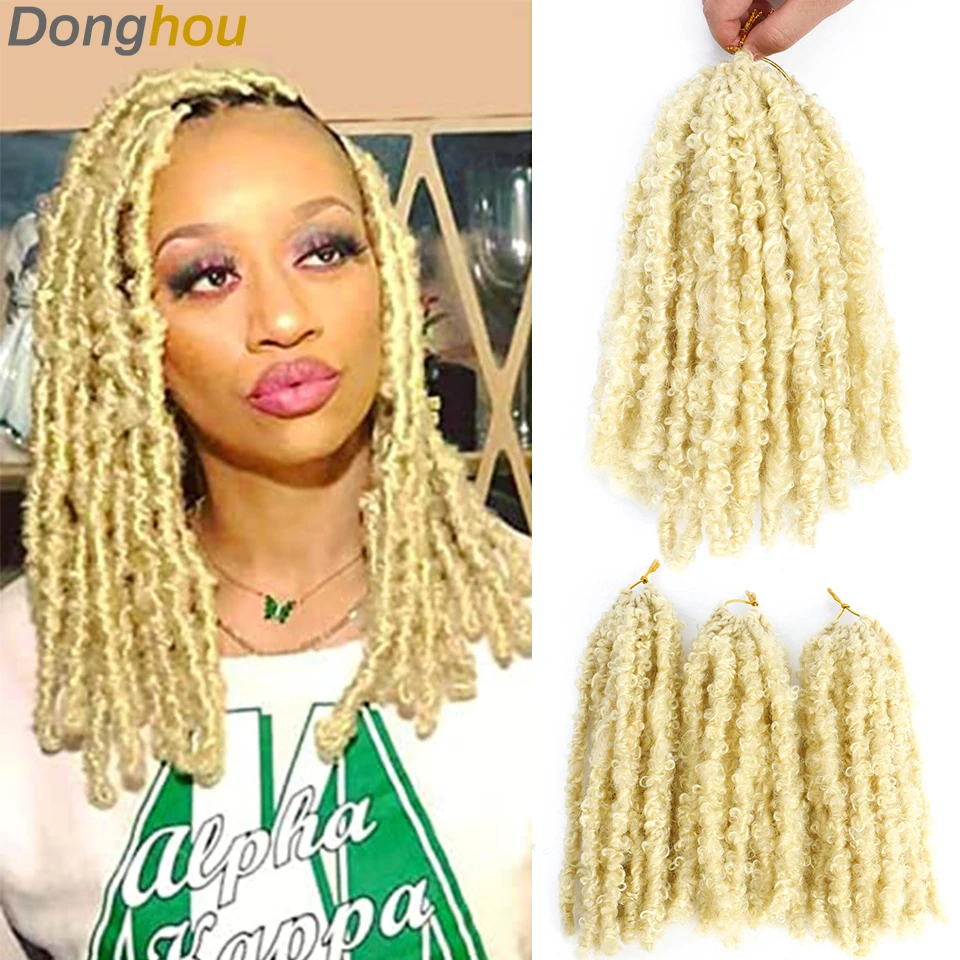 12 Zoll echtes Butterfly Locs Häkelhaar Natur 1B 613 Blonde 30 27 Bug synthetisches Ombre Butterfly Distressed Locs Häkelhaar