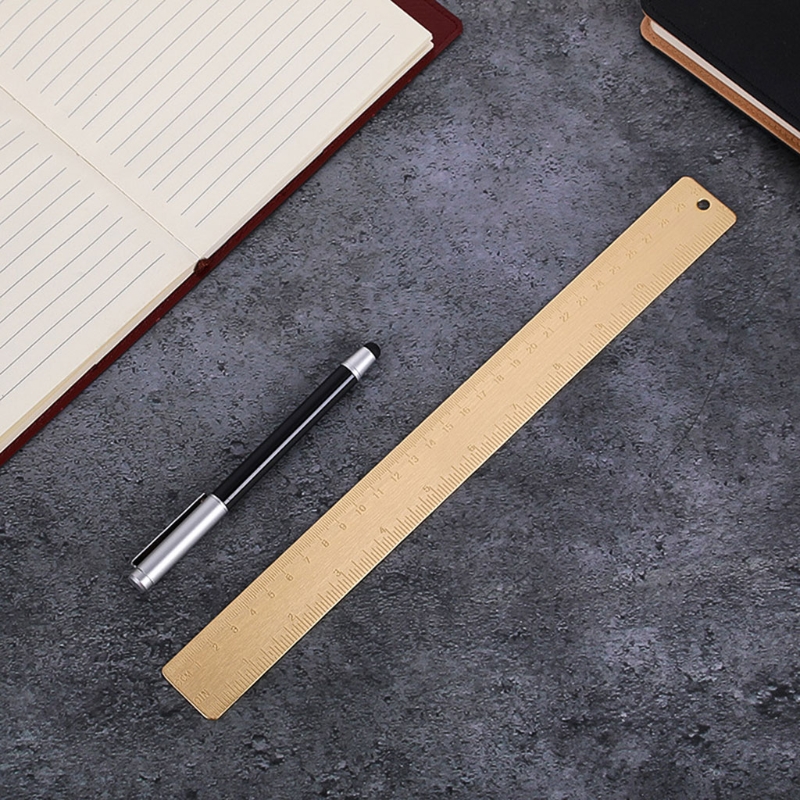 30cm Länge Retro Messing Lineal Dual Waagen Lesezeichen Büro Schreibwaren für Schule Labs Engineering Arbeiter Drop verschiffen