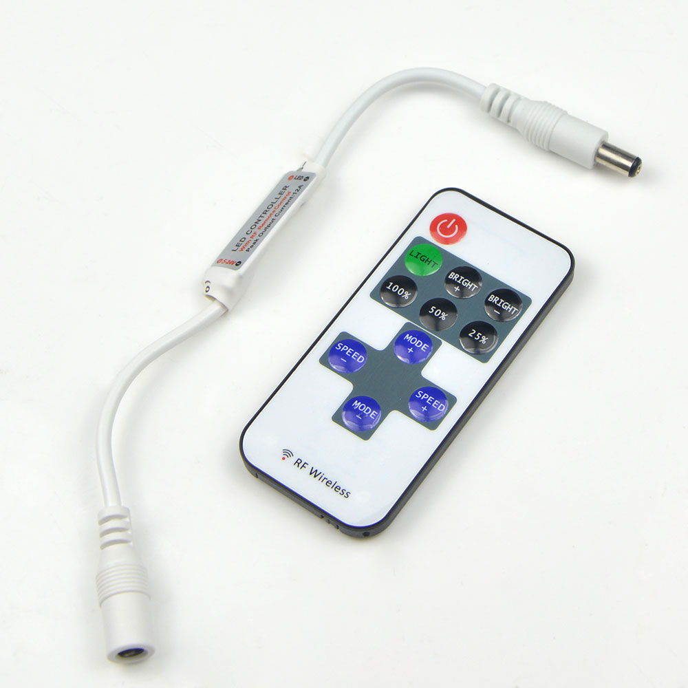 DC 12V LED-Streifen Einfarbiger Controller RF-Fernbedienung 17 Tasten für Monochrom 5050 2835 SMD LED-Streifenlicht