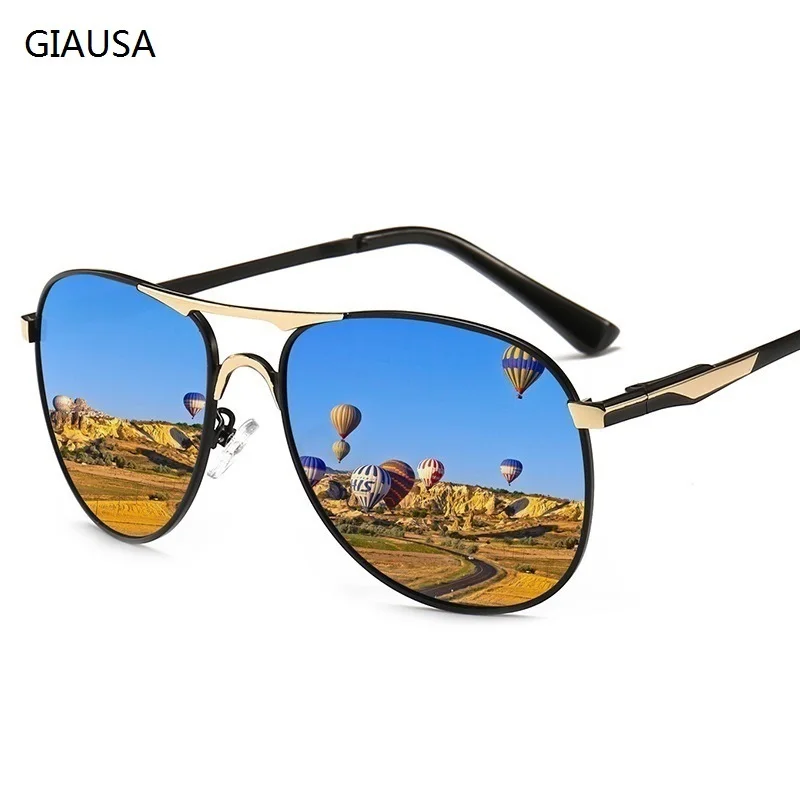 Gafas de sol polarizadas de piloto de lujo para hombres y mujeres, gafas de sol Retro para conducir, para pescar, gafas de sol de Metal de diseñador de marca para hombre UV400