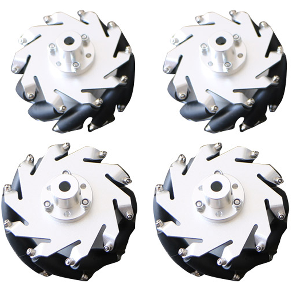 60kg carga 4 pces 127mm omni mecanum roda + 4 pces 24v 120w 440rpm dc motor de velocidade do codificador para arduino diy robô projeto