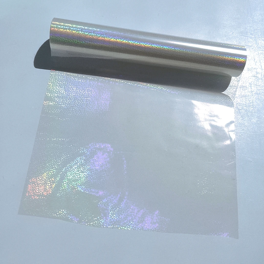 Foglio di stampa a caldo trasparente semplice olografico su carta o plastica 21cm X 120 m/lotto scatola pacchetto fai da te