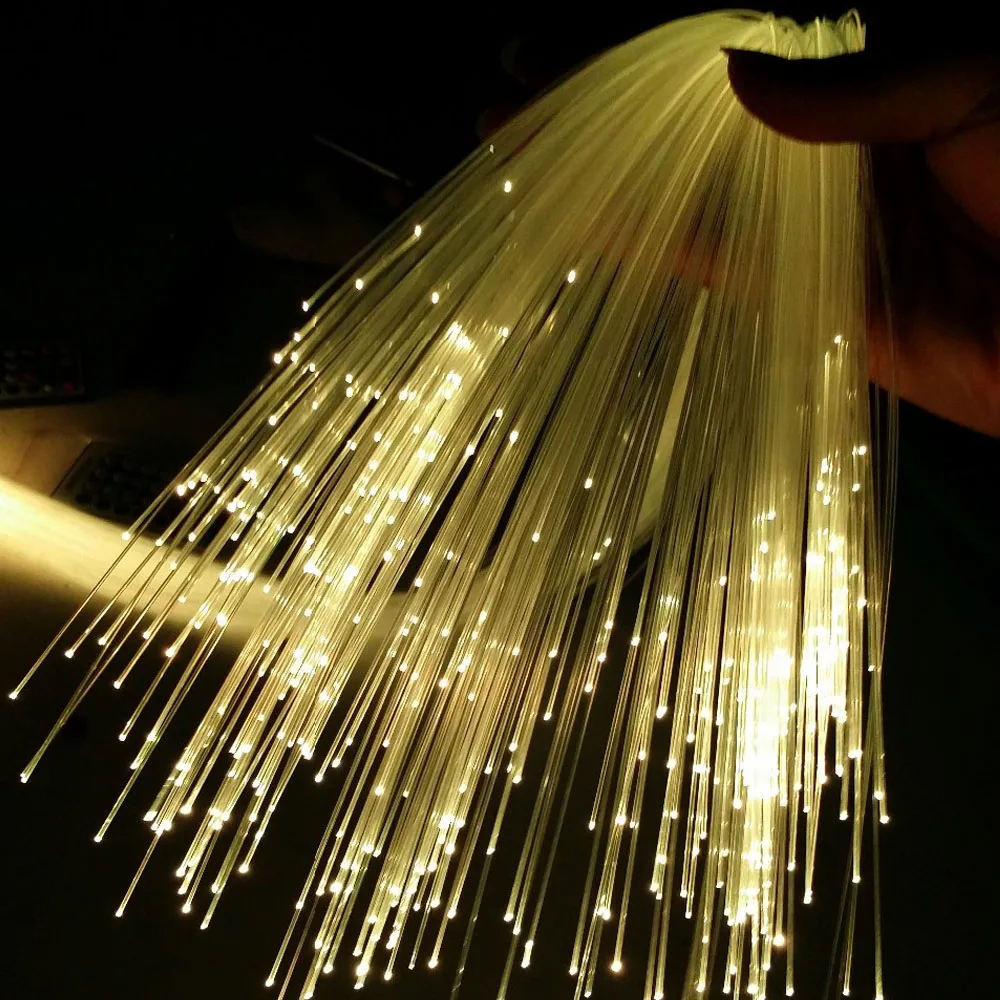 End Glow ไฟเบอร์ออปติก 0.75 มม.PMMA Optical Fiber Cable สําหรับทุกชนิดไฟ LED เครื่องยนต์ DIY Starry Sky Effect ตกแต่งบ้าน