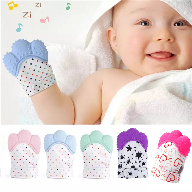 Mordedor de silicona para bebé, guantes para chupete, mitones para la dentición masticable, mordedor de lactancia para recién nacido, juguete para chupar los dedos suaves sin BPA