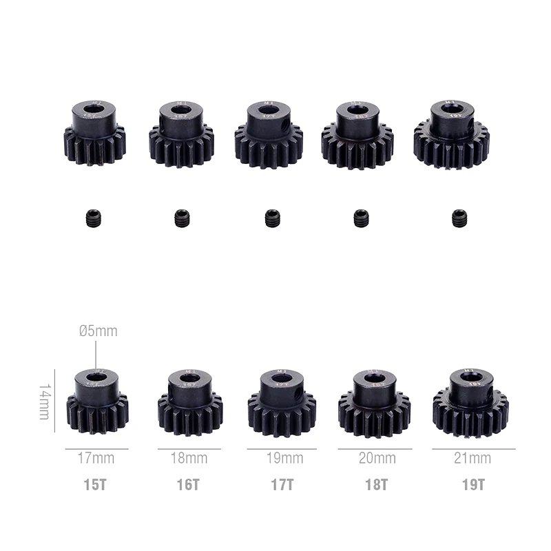 M1 5mm 11T 12T 14T 15T 17t 18t 20T 21t 22T 24T 25T 26T 28T 30T Schwarz stahl metall Ritzel Motor Getriebe Für 1/10 Rc Modell Auto Motor