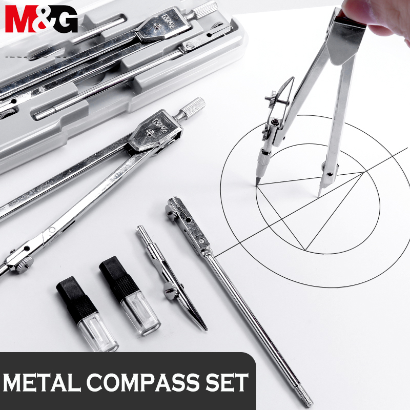 M&G Multi Compasses Hochpräzises professionelles Kompass-Zeichenset aus Metall mit Bleistift-Blei-Schulkompass-Zeichenset