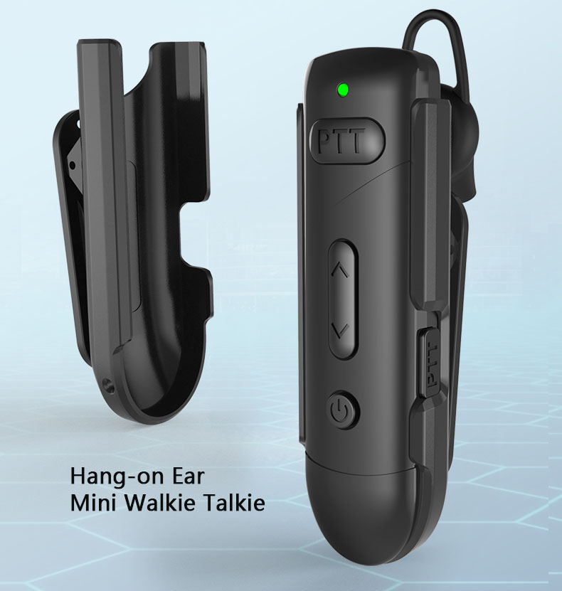 Radtel RT2 Hang-On Ear Mini Walkie Talkie 16CH Radio Dua Arah Ringan dengan Earpiece Dual PTT untuk Hadiah Bisnis Anak-anak