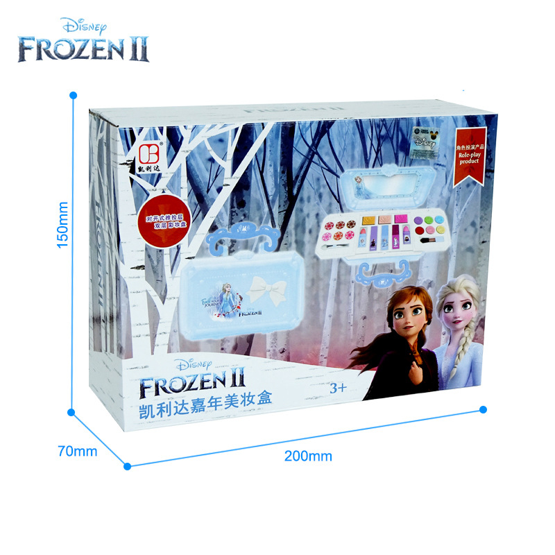 Neues Disney Mädchen Frozen 2 Prinzessin Elsa Cosmetics Make-up-Set Beauty Make-up-Box Kinder Schneewittchen Weihnachtsüberraschungsgeschenk
