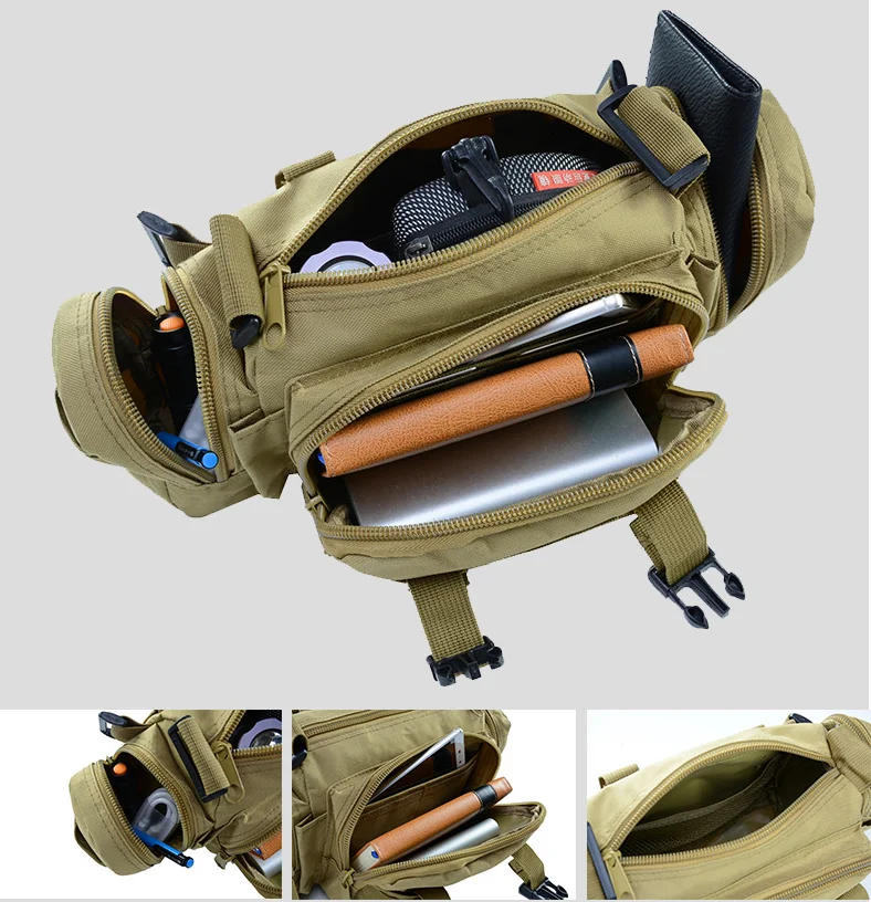 고품질 야외 전술 배낭 허리 팩 허리 가방 Mochilas Molle 캠핑 하이킹 주머니 3P 가슴 가방