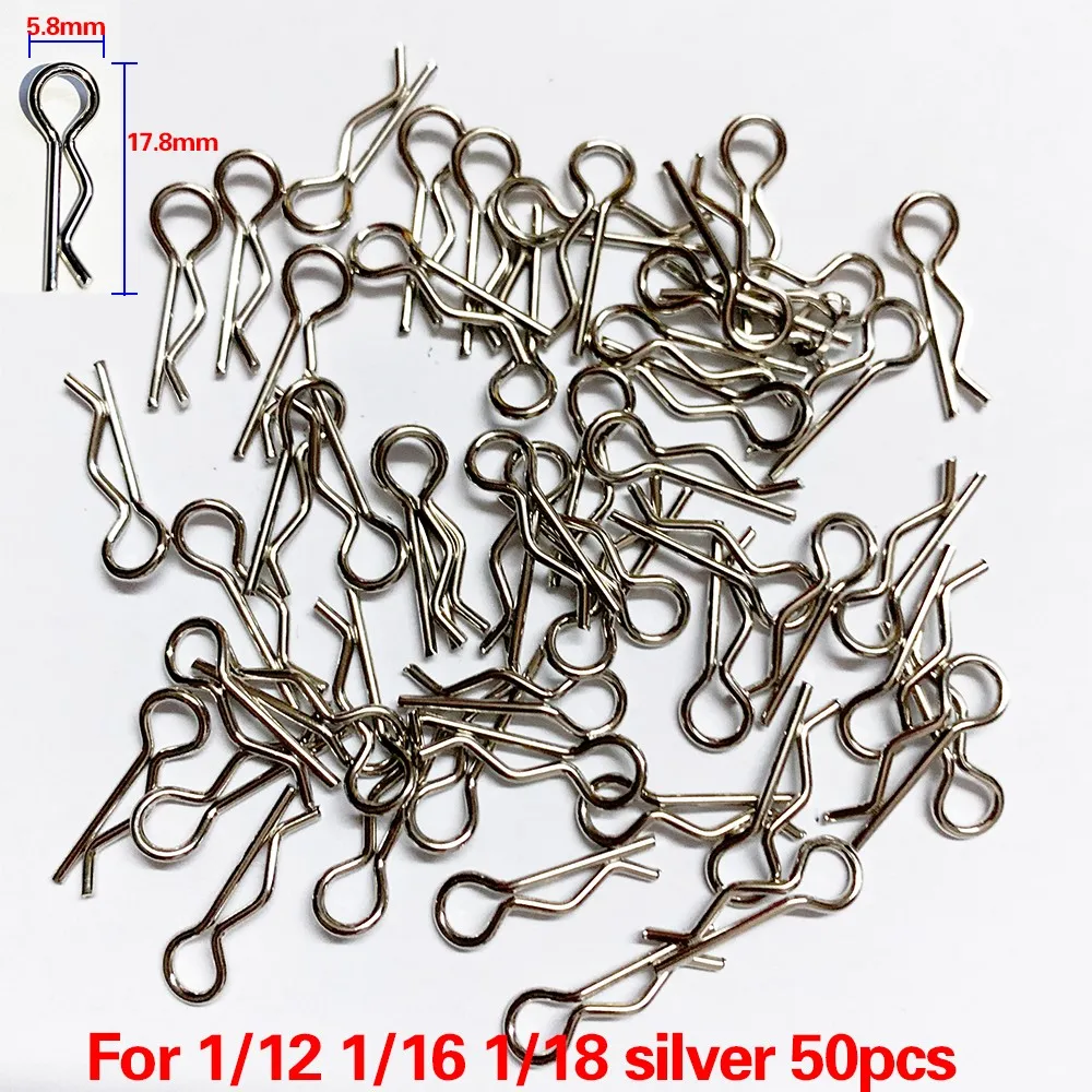 50pcs Rc รถอะไหล่ 1/5 1/6 1/7 1/8 1/8 1/12 1/16 Rc Cars Shell Body คลิป Pins Housing Latch R หัวเข็มขัดคงที่สําหรับ Trx-4 Scx10 Hsp
