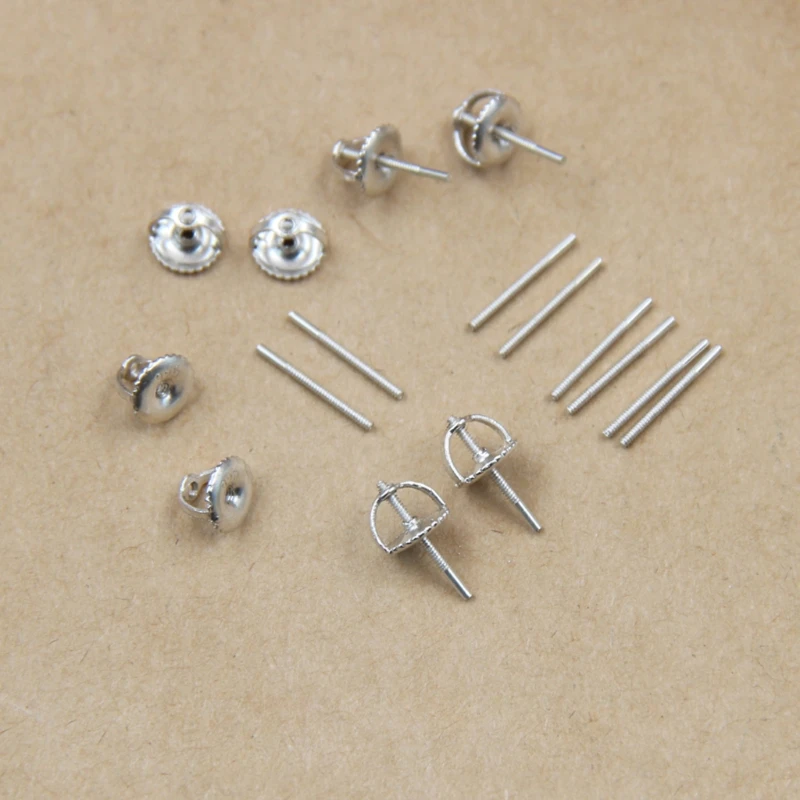 3 Pasang Kuningan Aman Sekrup Pada Anting-Anting Punggung Pengganti untuk Threaded Post Anting-Anting Berlian Kancing Sekrup Balik Mengunci Punggung