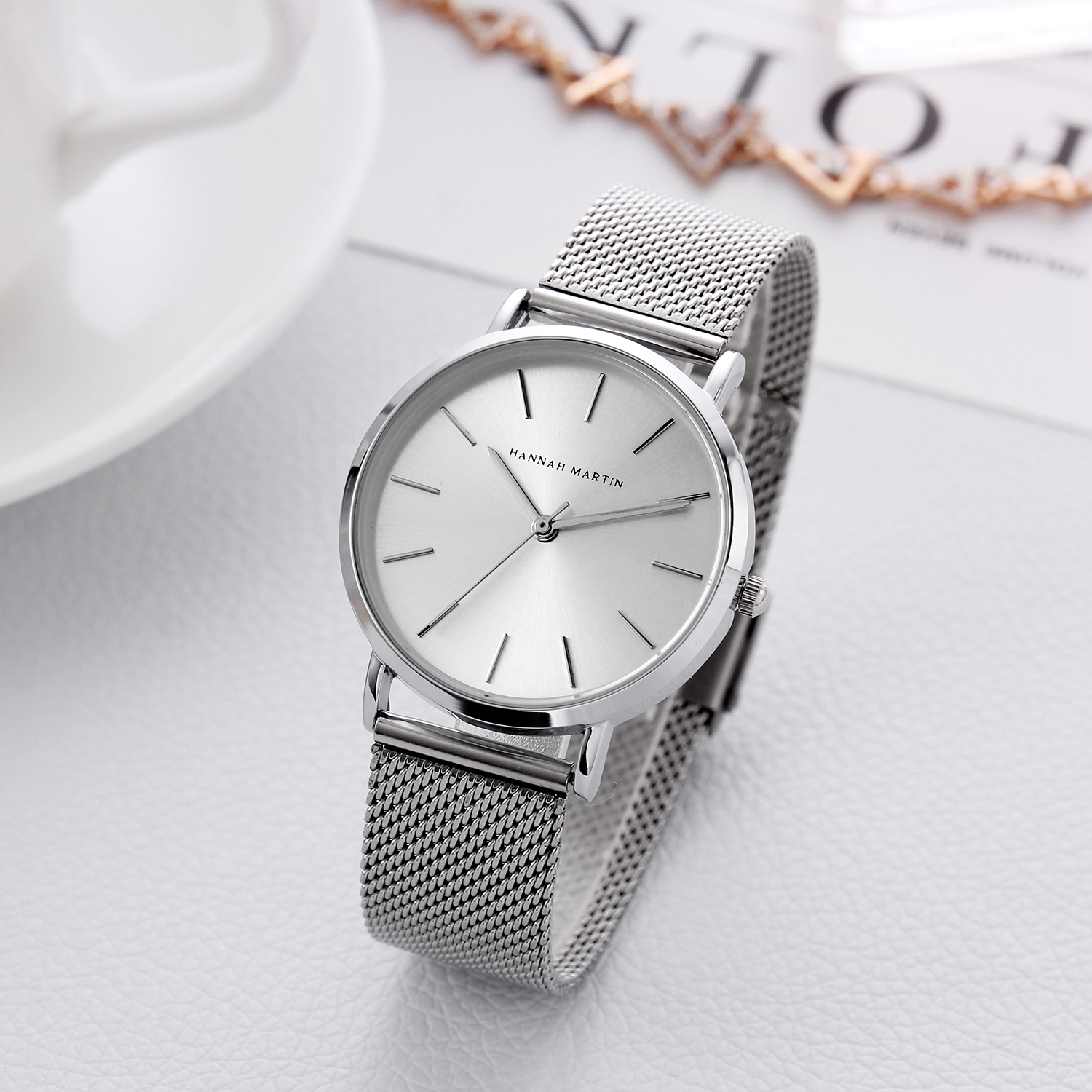 Hannah Martin-Reloj de cuarzo para Mujer, accesorio de marca de lujo, resistente al agua, diseño clásico Simple, regalo