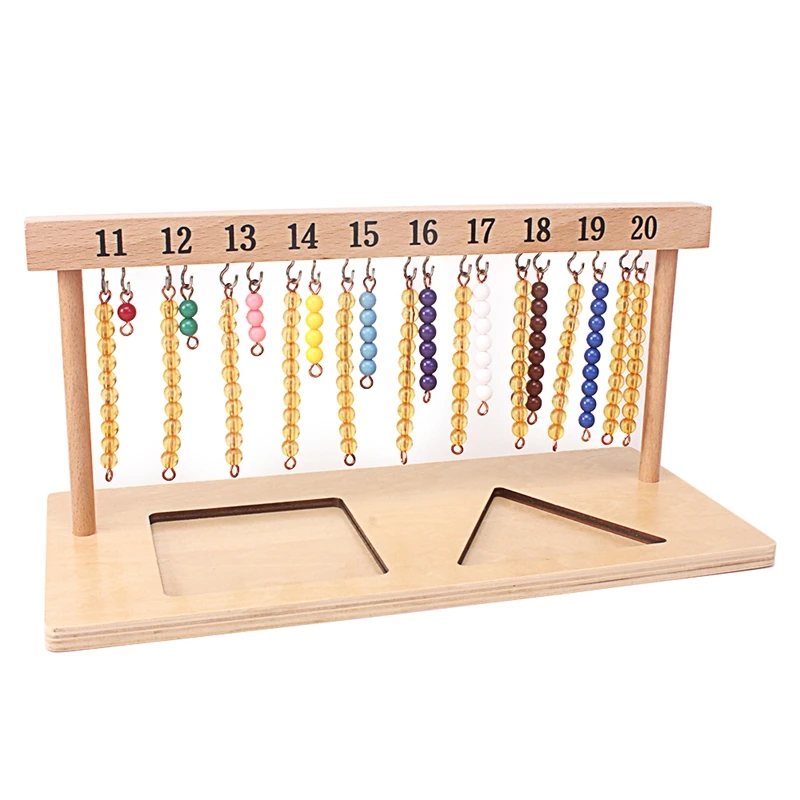 Montessori Giảng Dạy Đồ Chơi Toán Học Digitals Số 1-20 Móc Áo Và Màu Sắc Hạt Cầu Thang Mười Ban Mầm Non Trường Đào Tạo đồ Chơi
