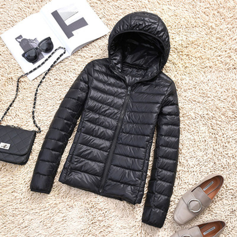 Lente Herfst Vrouwen Ultralicht Dun Donsjack Witte Eend Down Capuchon Jassen Warme Winterjas Parka Vrouwelijke Draagbare Bovenkleding