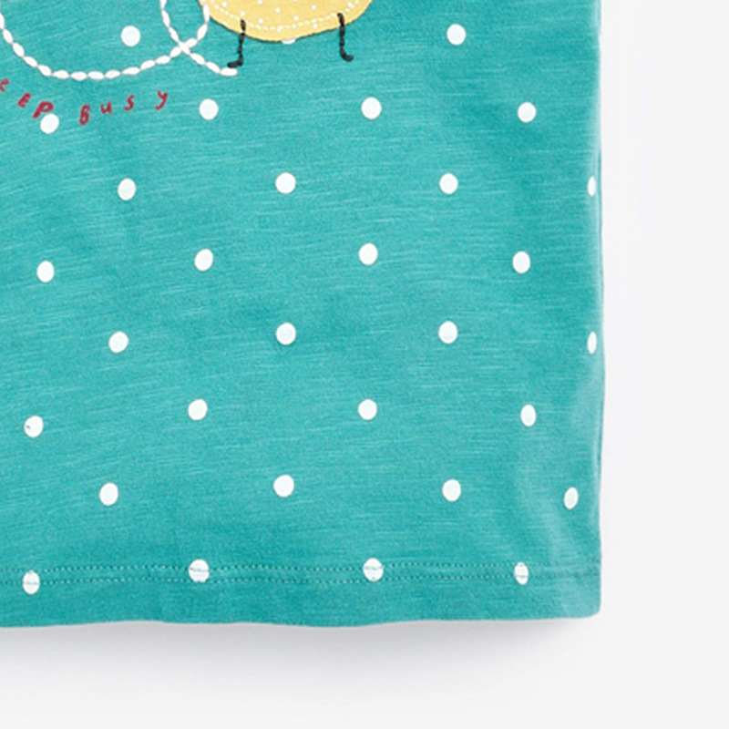Little maven 2025 Camiseta de algodón de manga corta, ropa de verano con abejas pequeñas, encantadora para bebés, niñas y niños de 2 a 7 años