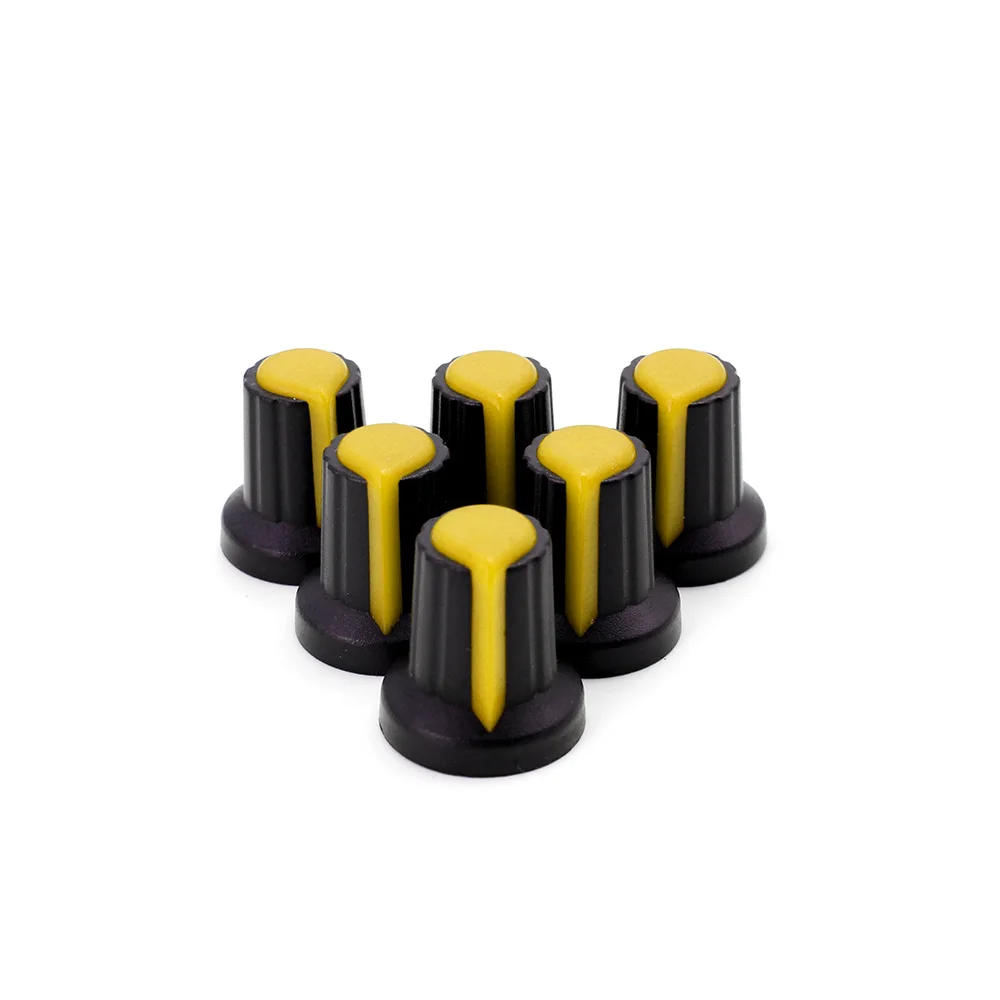 30 Cái/lốc Chiết Áp Núm 15X17mm 6Mm WH148 Chiết Áp B10K Màu Núm Nắp Vàng Cam Xanh Dương Trắng Đỏ 5 Giá Trị * 6 = 30 Chiếc
