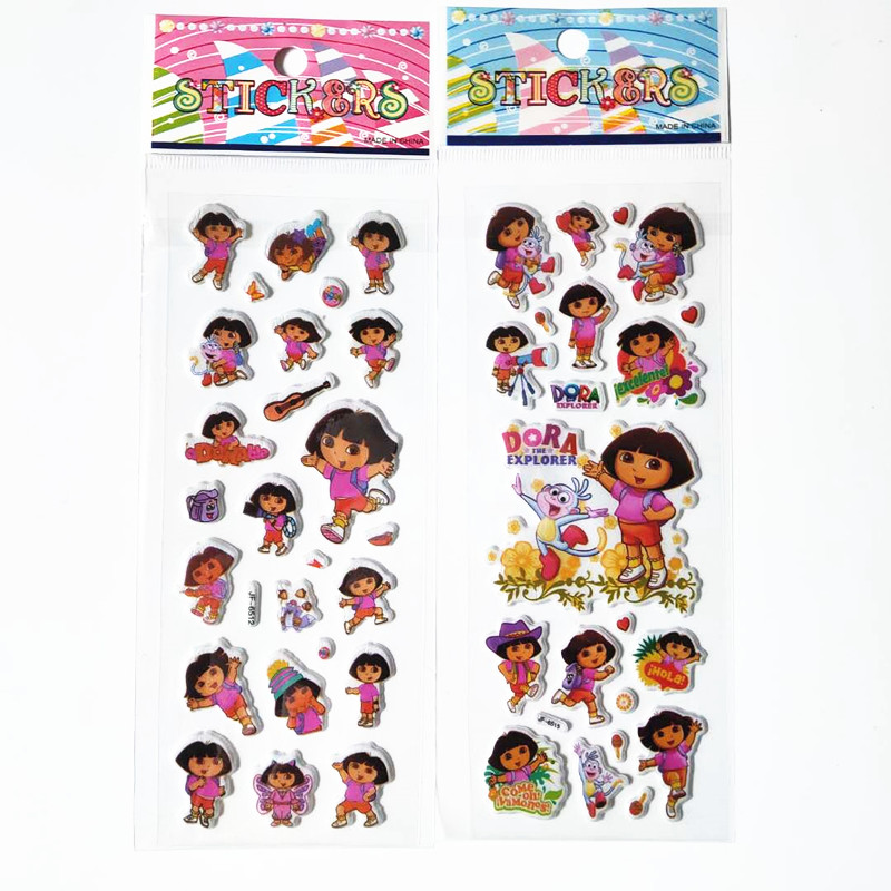 6 Tờ Nóng 3D Dora The Khám Phá Xe Ô Tô Hoạt Hình DIY Dán Cho Trẻ Em Đồ Chơi Giáo Dục Sinh Nhật Tặng Sổ Tay Thẻ Decors